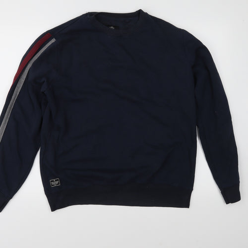 Threadbare Mens Blue  Jersey Pullover Sweatshirt Size L