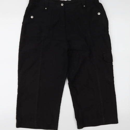 BHS Womens Black   Cargo Trousers Size 12 L20 in