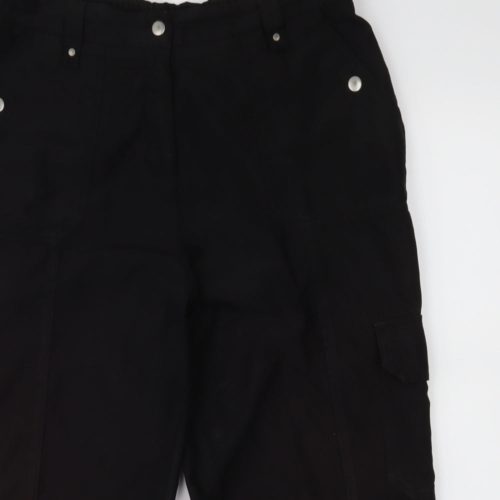 BHS Womens Black   Cargo Trousers Size 12 L20 in