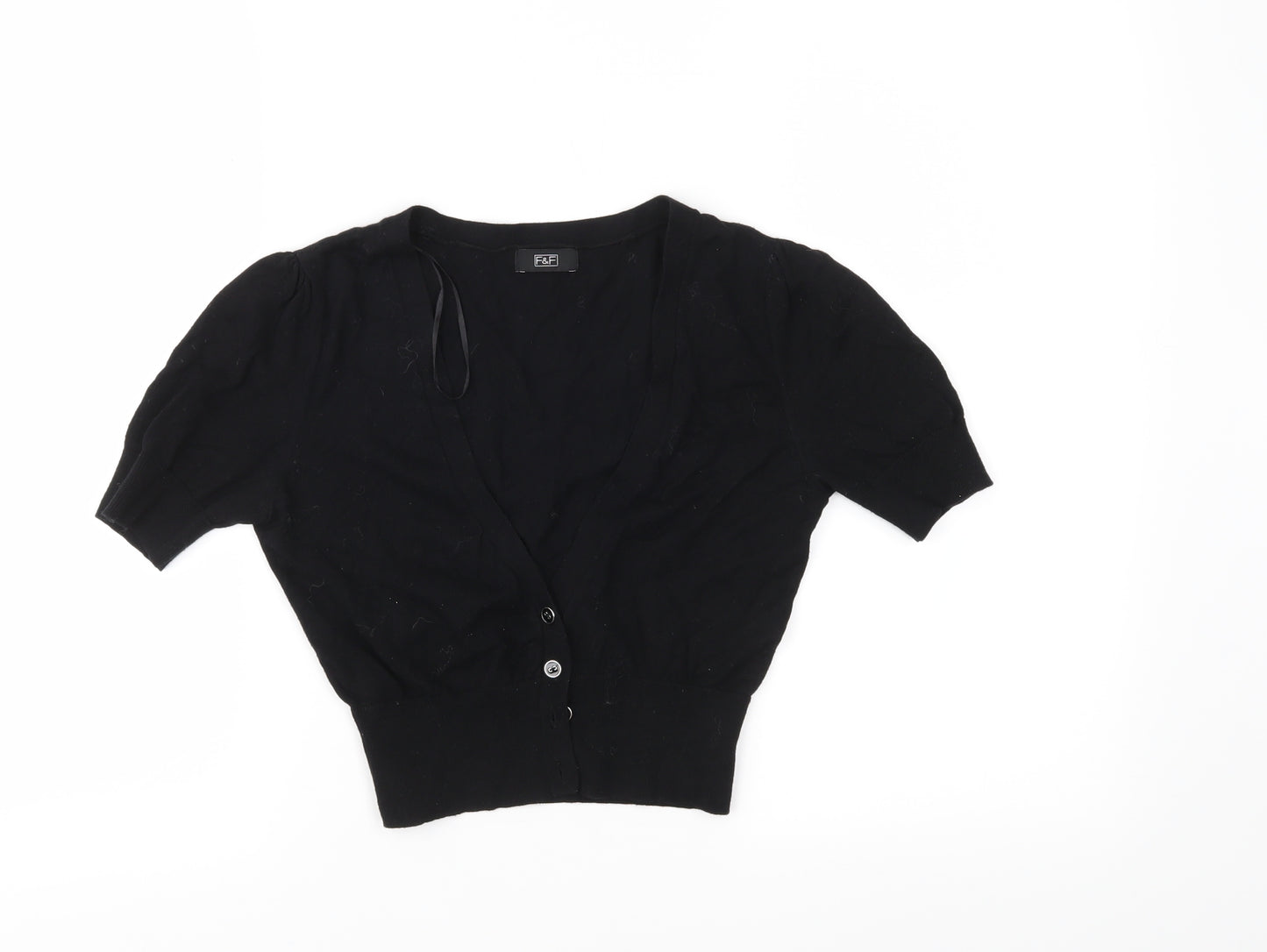 F&F Womens Black  Knit Cardigan Jumper Size 6