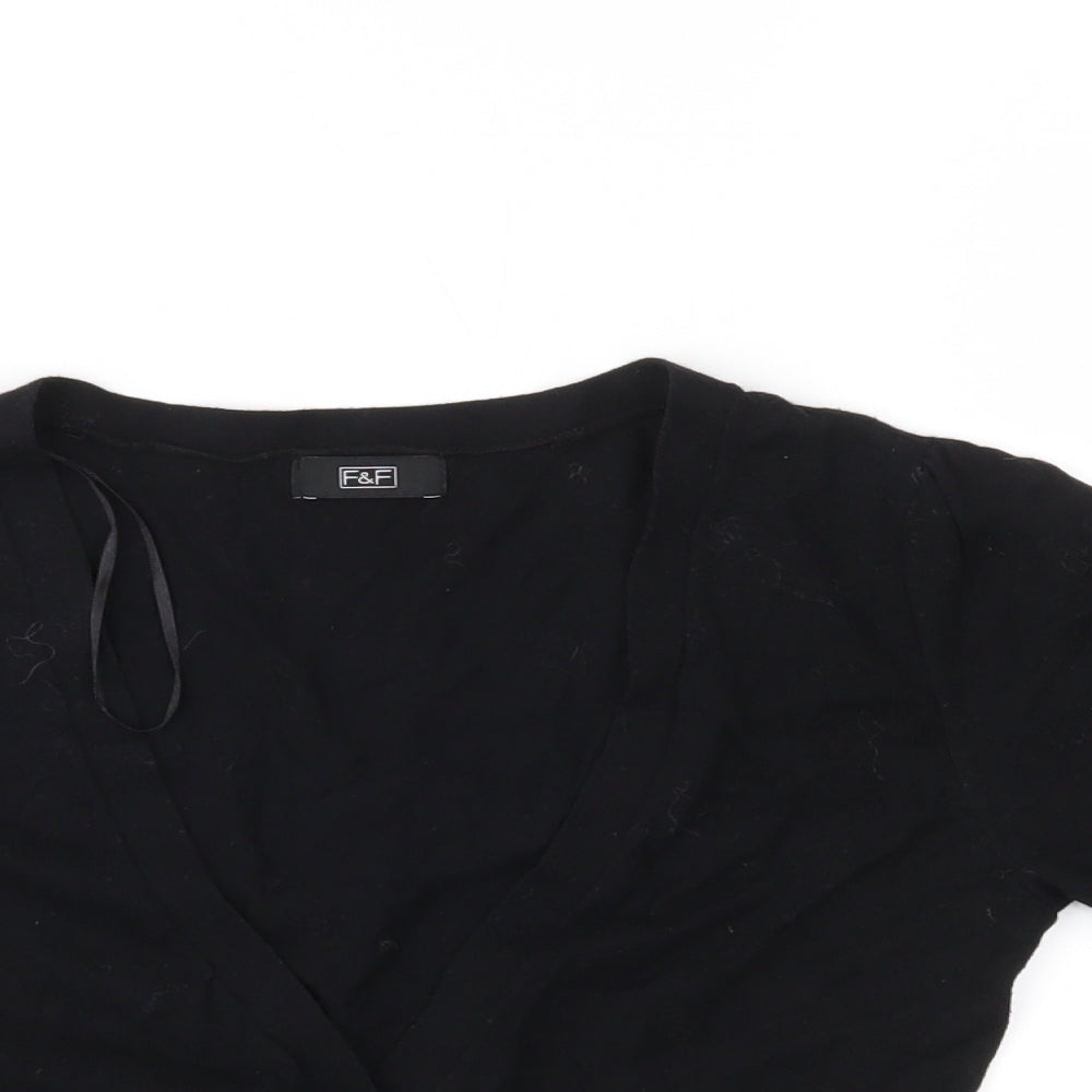 F&F Womens Black  Knit Cardigan Jumper Size 6