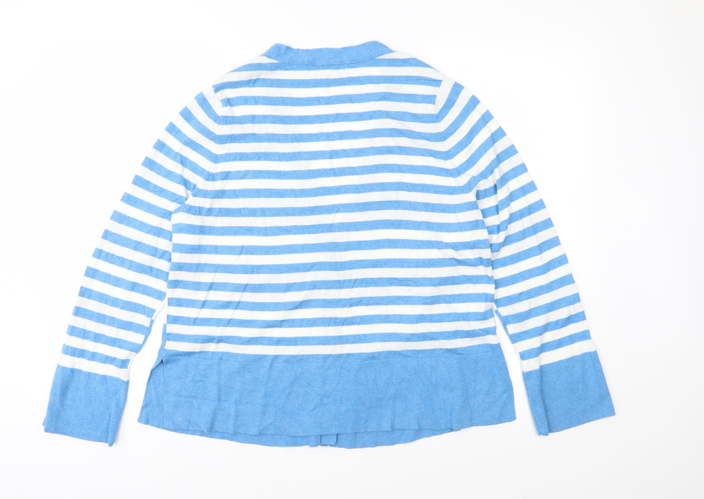 NEXT Womens Blue Striped Knit Cardigan Jumper Size 18