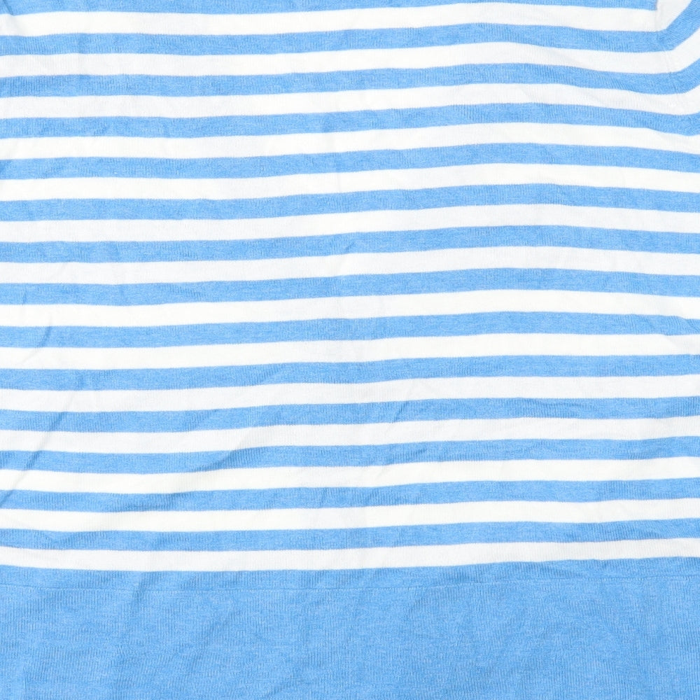 NEXT Womens Blue Striped Knit Cardigan Jumper Size 18