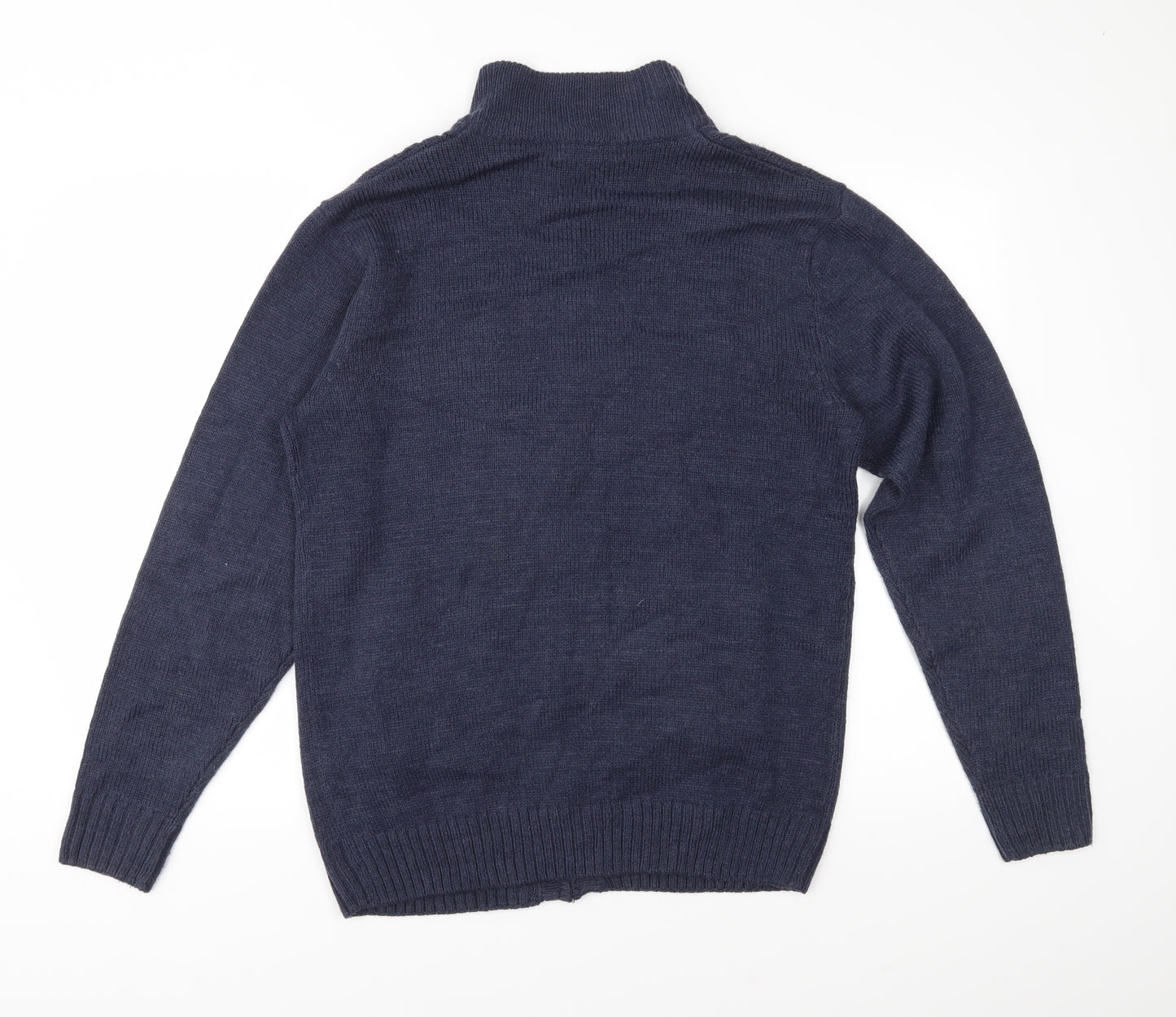 Premier Mens Blue  Knit Cardigan Jumper Size M