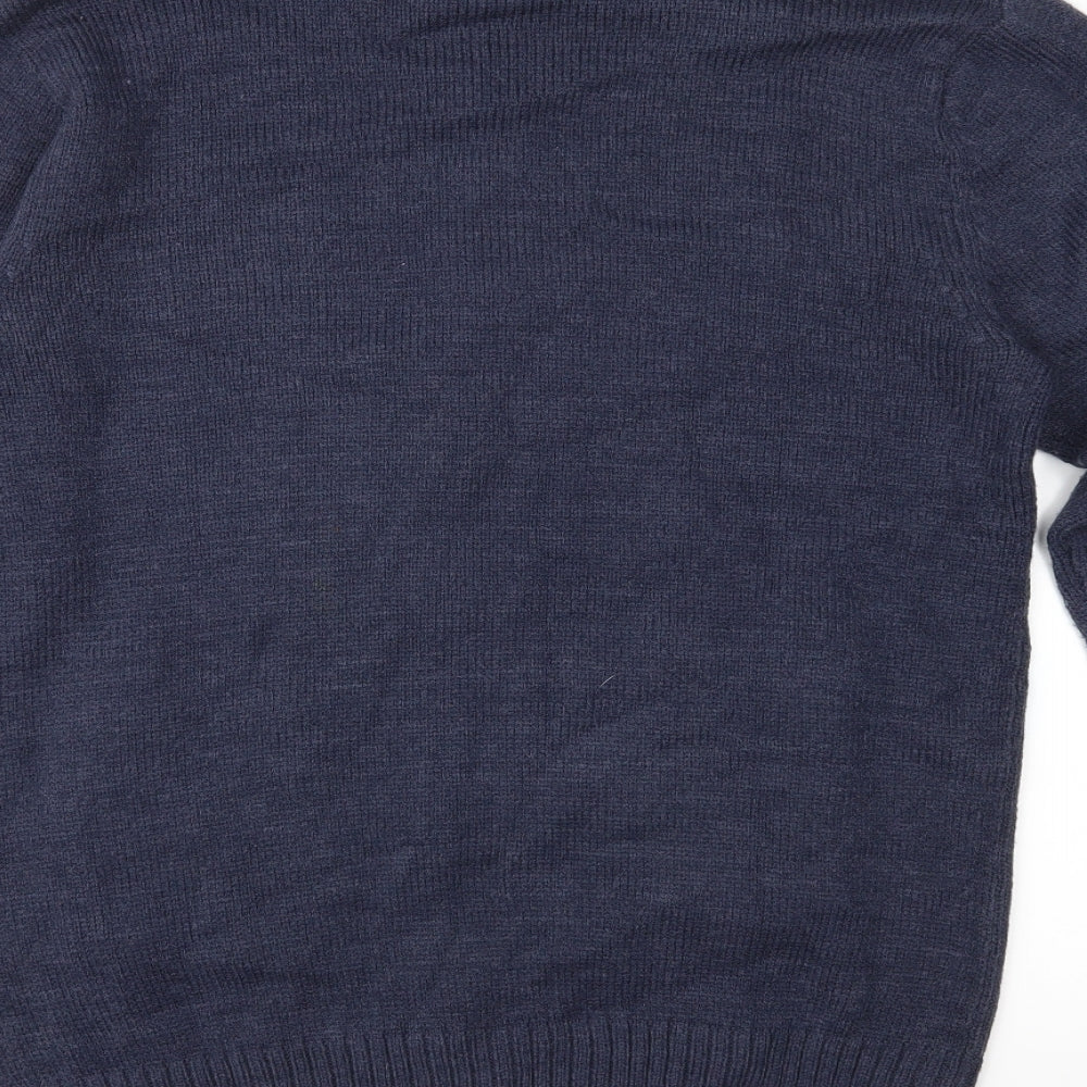 Premier Mens Blue  Knit Cardigan Jumper Size M