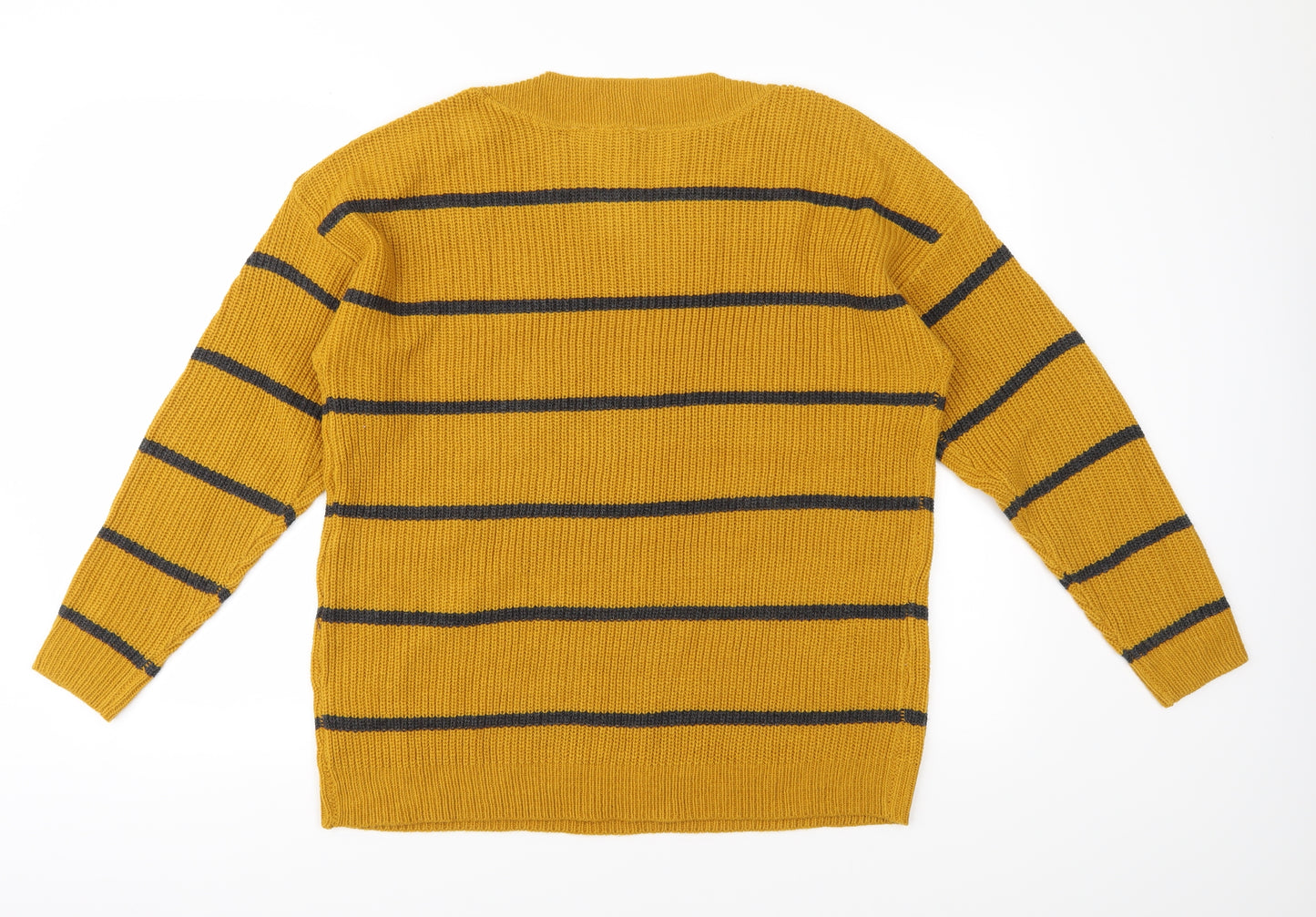 Pep & Co Womens Brown Striped Knit Pullover Jumper Size 14