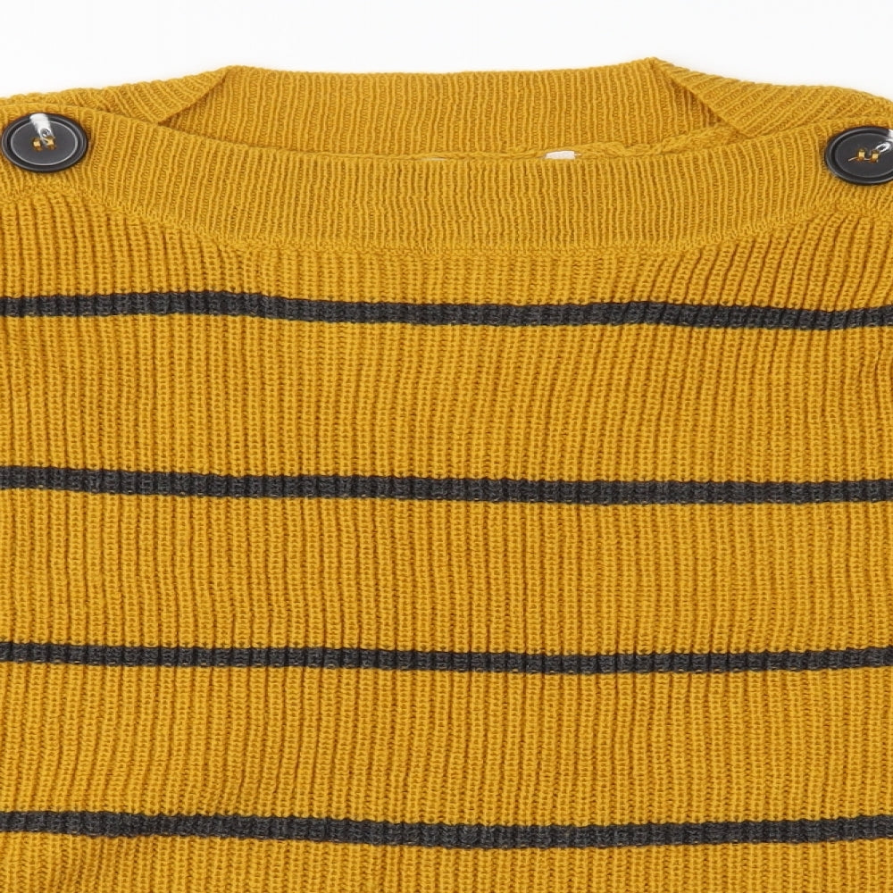 Pep & Co Womens Brown Striped Knit Pullover Jumper Size 14
