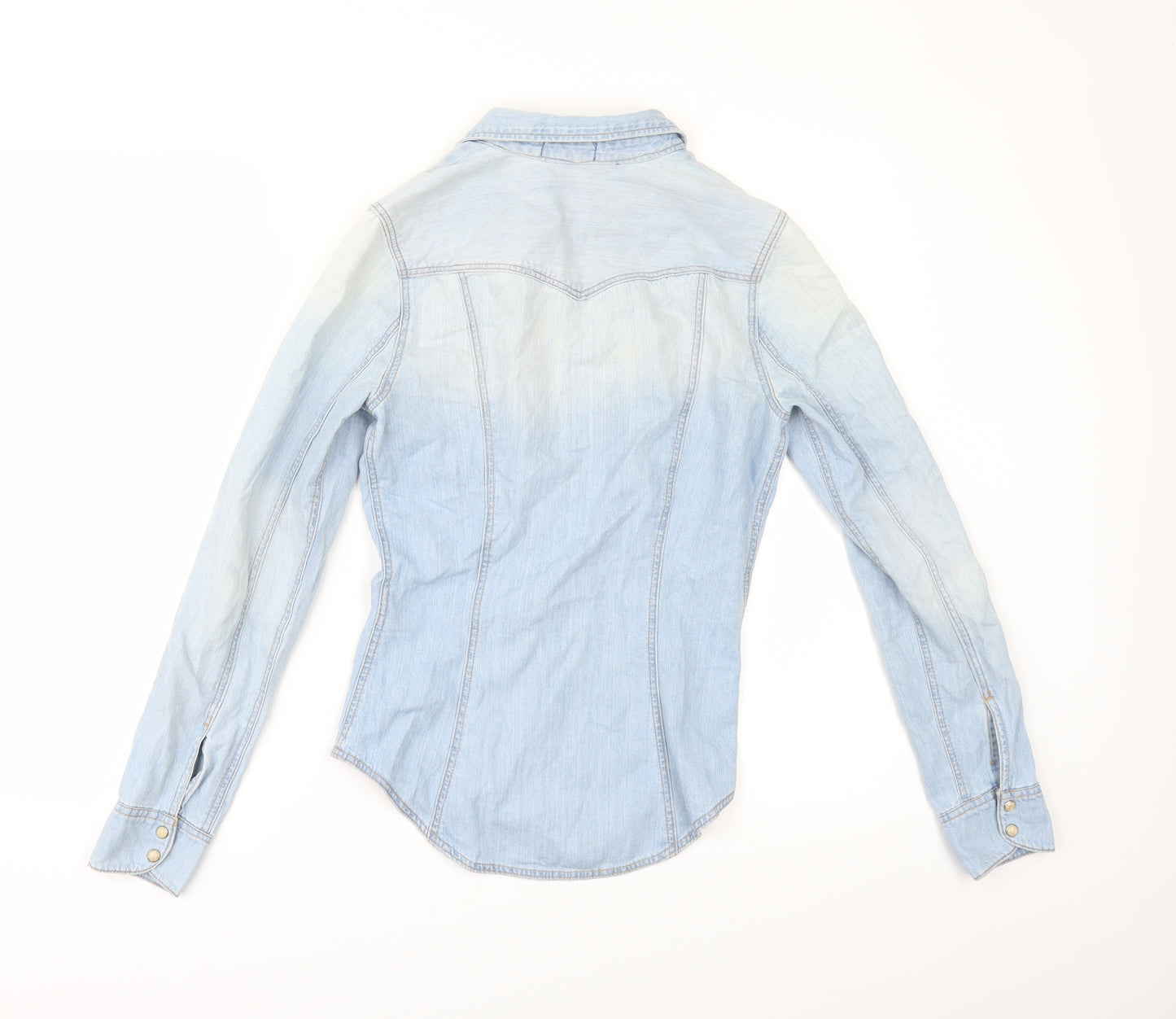 SHIRT Womens Blue  Denim Tunic Button-Up Size 4