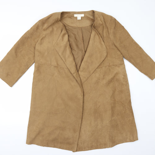 H&M Womens Beige   Jacket  Size 8  - Suede Effect
