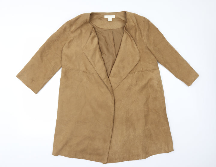 H&M Womens Beige   Jacket  Size 8  - Suede Effect
