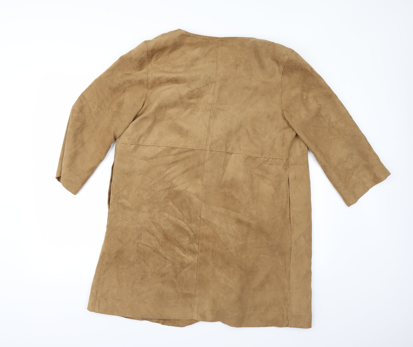 H&M Womens Beige   Jacket  Size 8  - Suede Effect