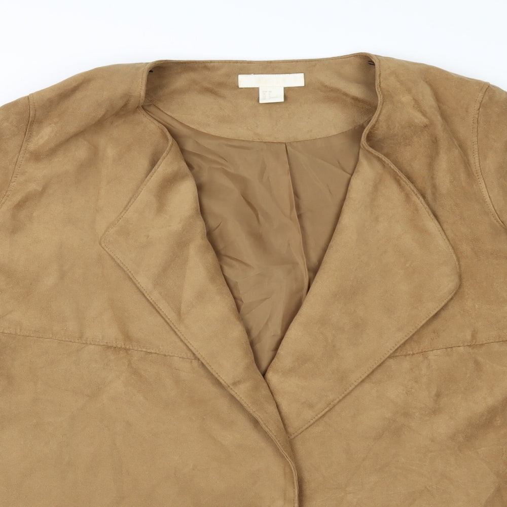 H&M Womens Beige   Jacket  Size 8  - Suede Effect