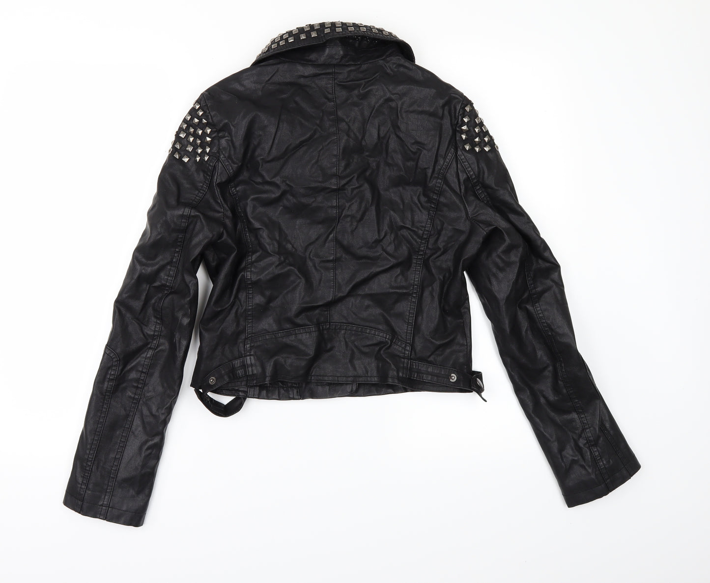 Topshop Womens Black   Jacket  Size 2  - leather look