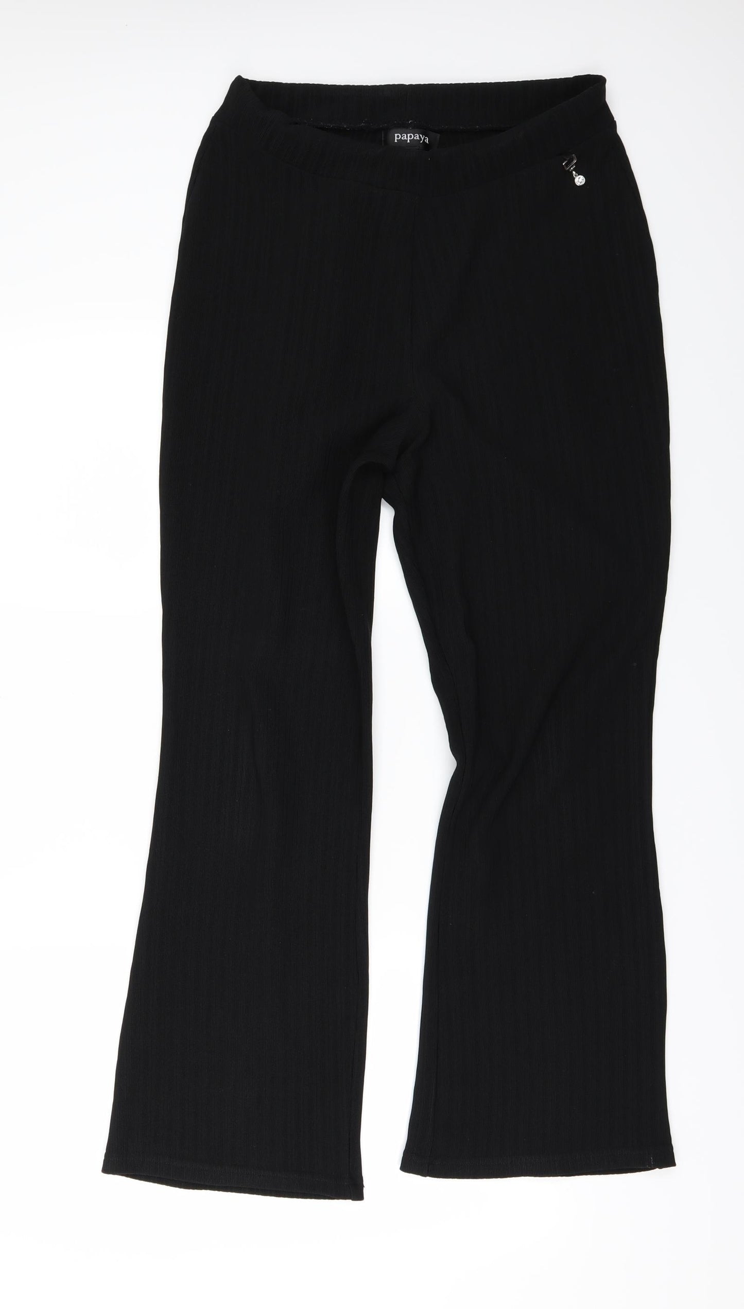 Papaya Womens Black   Trousers  Size 12 L28 in