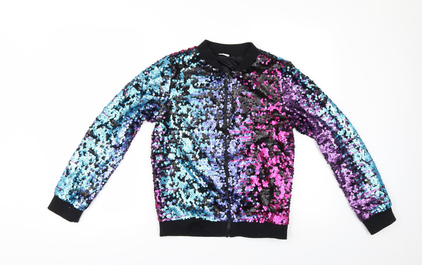F&F Girls Multicoloured   Bomber Jacket Jacket Size 11-12 Years  - sequin