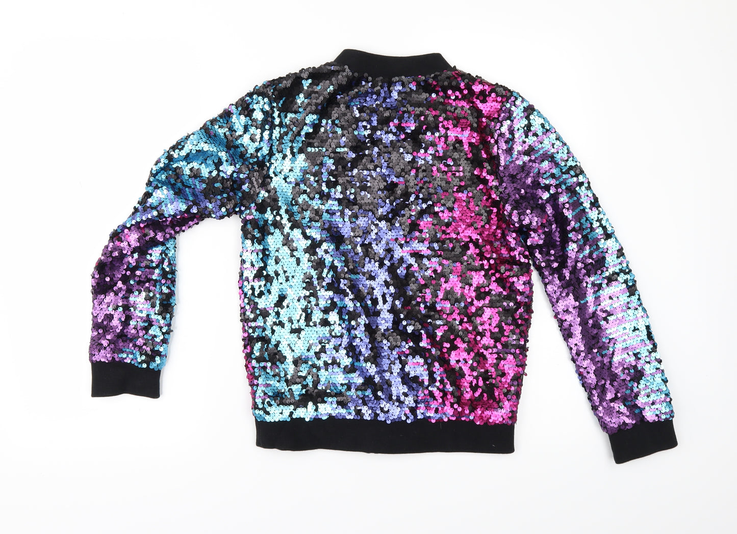 F&F Girls Multicoloured   Bomber Jacket Jacket Size 11-12 Years  - sequin