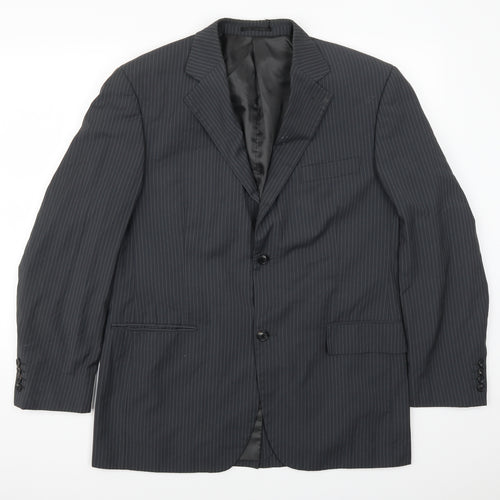 C&A Mens Grey Striped  Jacket Suit Jacket Size 42