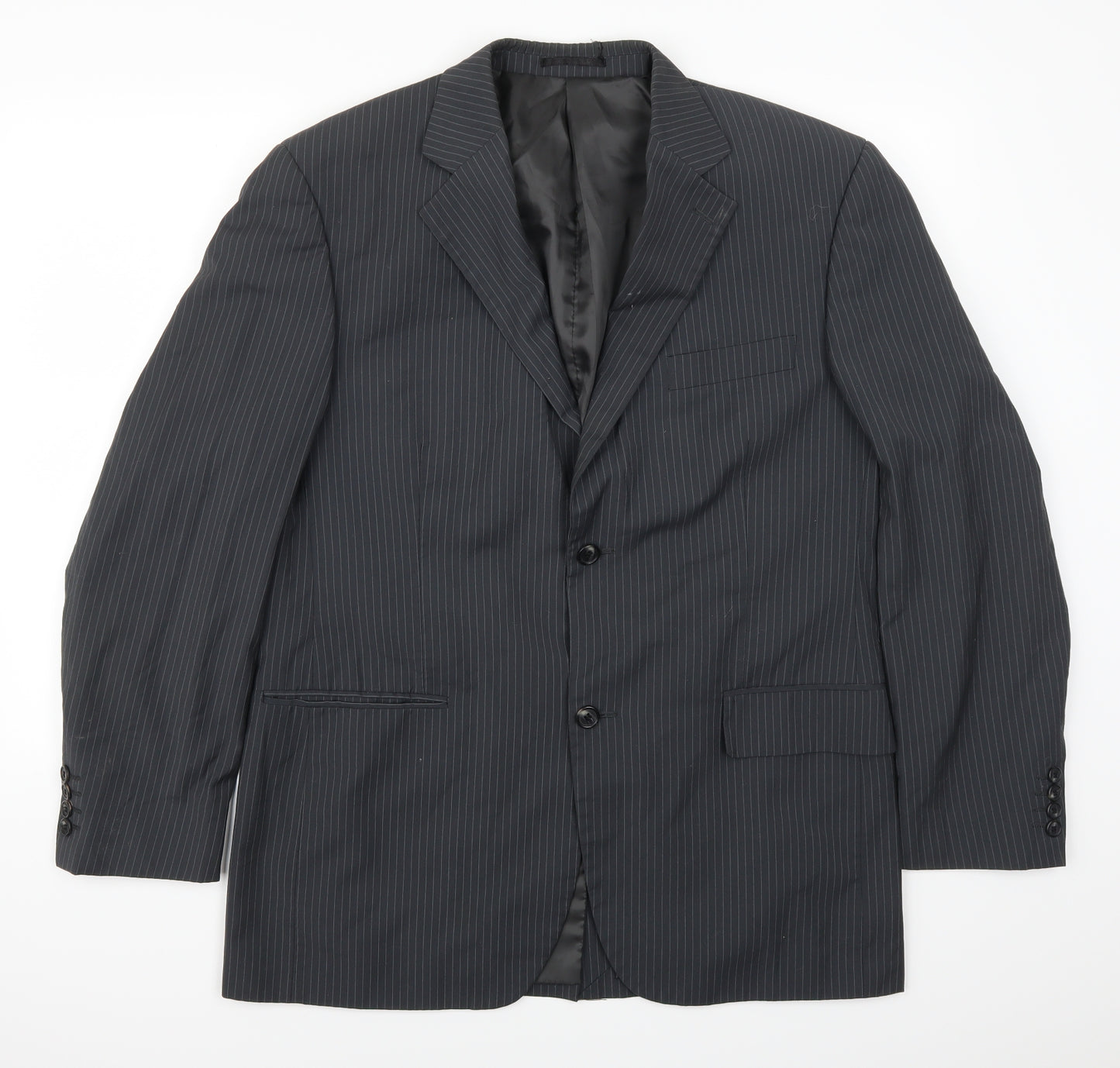 C&A Mens Grey Striped  Jacket Suit Jacket Size 42