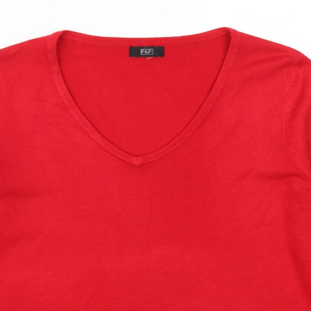 F&F Womens Red   Pullover Jumper Size 12