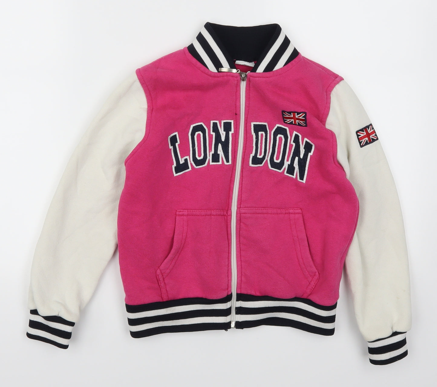London Girls Pink   Full Zip Sweatshirt Size 7-8 Years