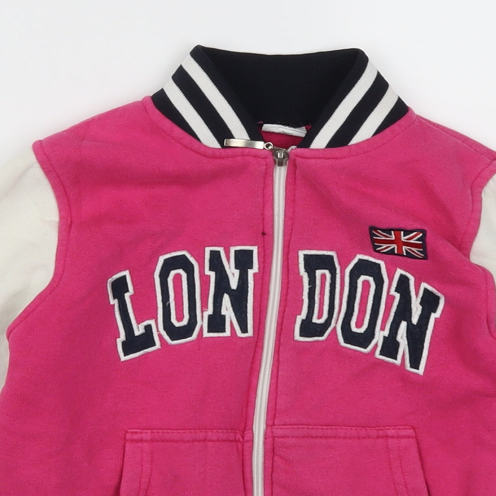 London Girls Pink   Full Zip Sweatshirt Size 7-8 Years