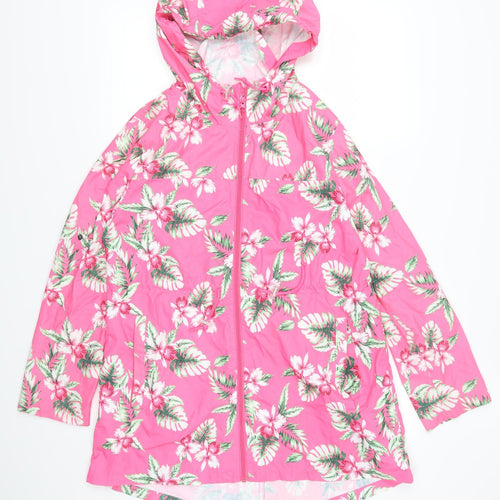 Atmosphere Womens Pink Floral  Parka Coat Size S