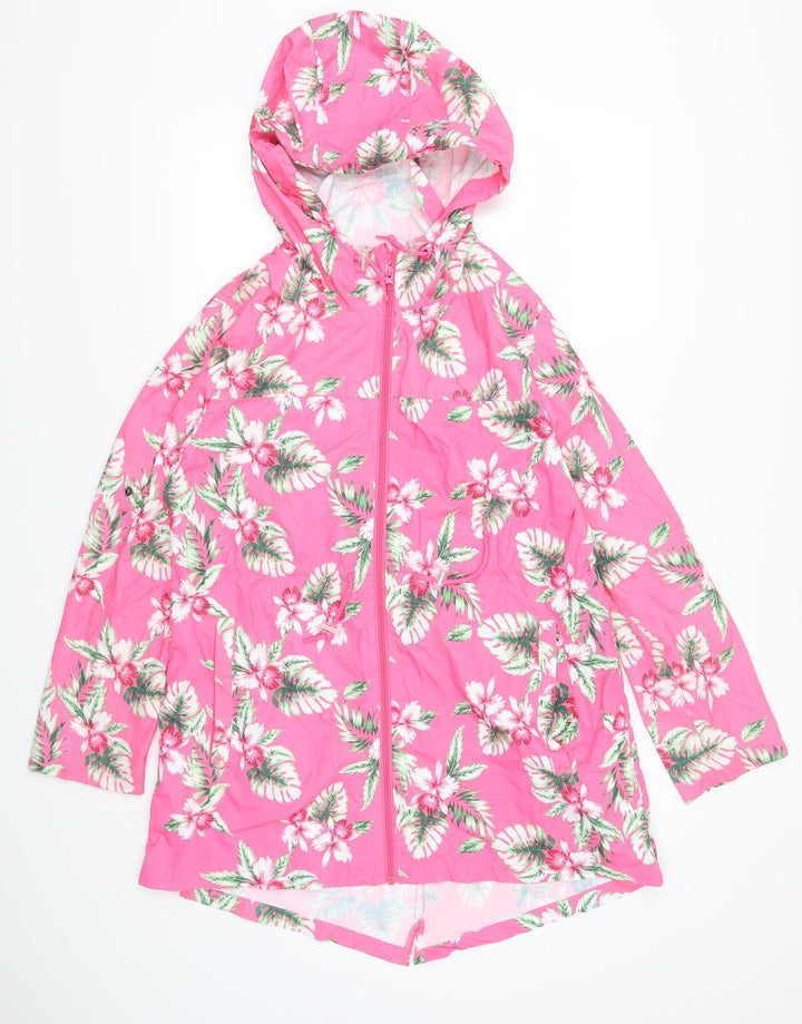 Atmosphere Womens Pink Floral  Parka Coat Size S