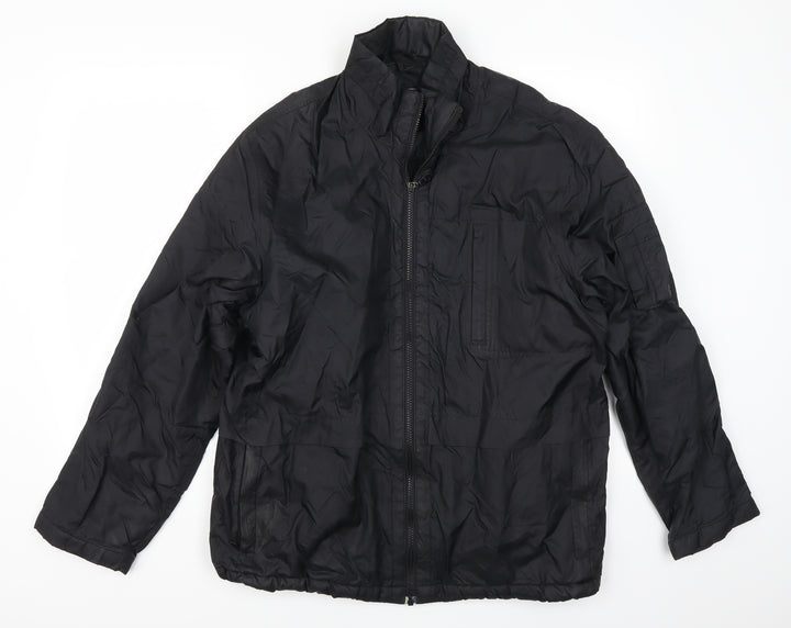 Angelo Mens Black   Overcoat Coat Size S