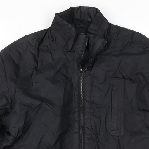 Angelo Mens Black   Overcoat Coat Size S