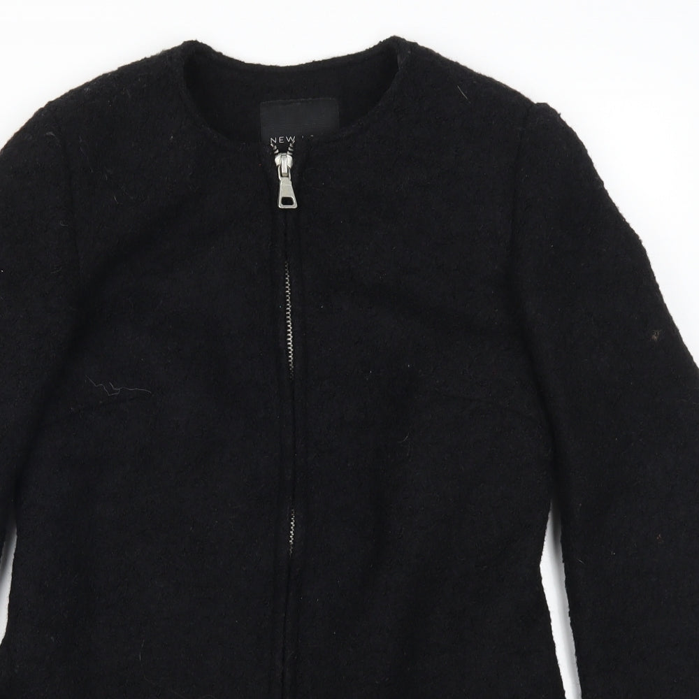 New Look Womens Black   Overcoat Coat Size 6