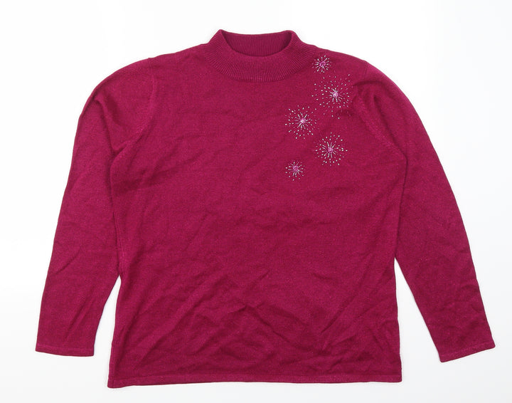 Bonmarché Womens Pink Pullover Jumper Size M