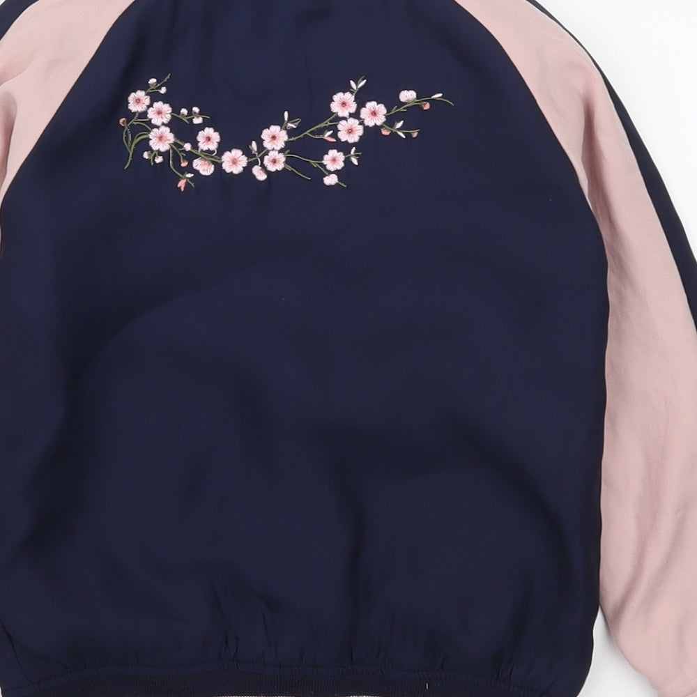 TU Girls Blue Flecked  Bomber Jacket Jacket Size 6 Years  - Pink