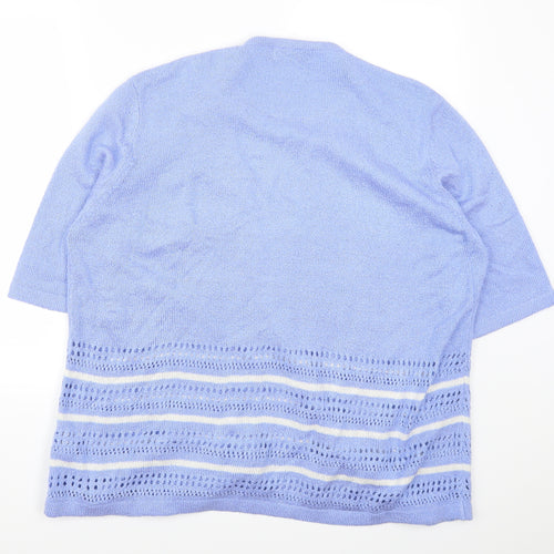 Honor Millburn Womens Blue Striped  Cardigan Jumper Size 22  - Cardigan and Top All in One