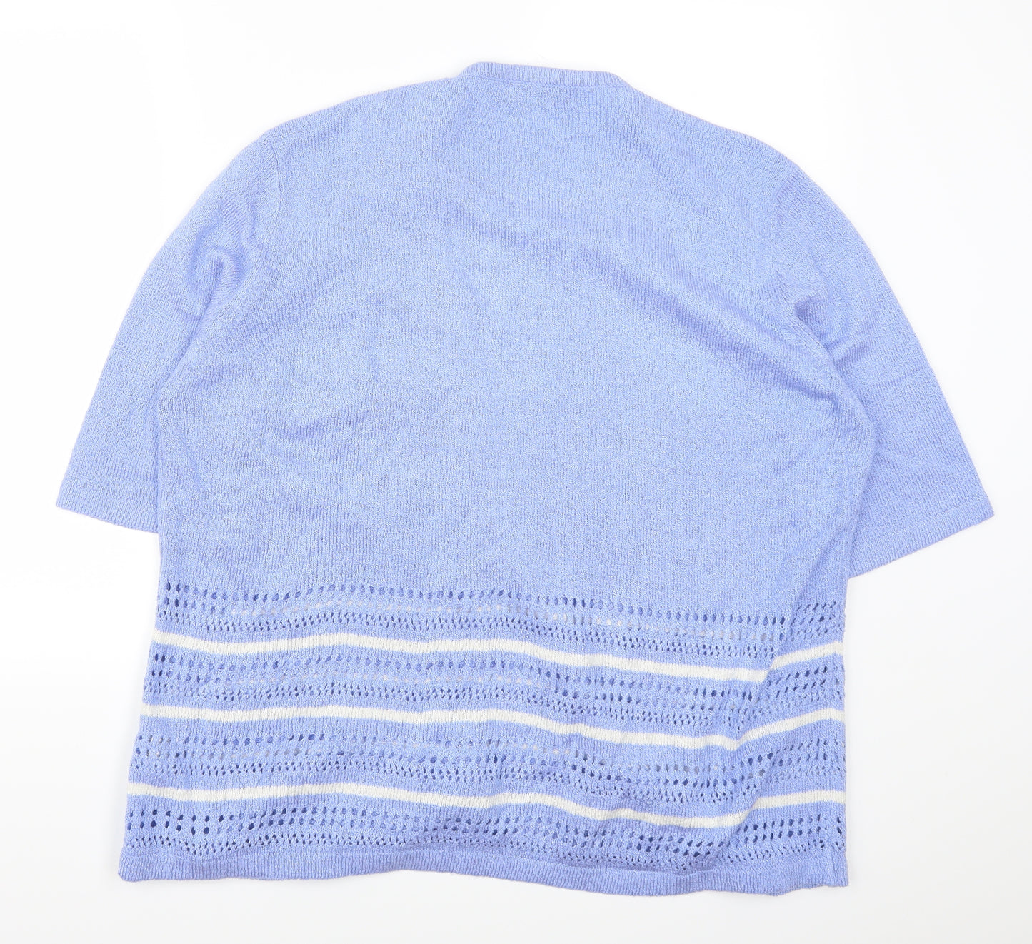 Honor Millburn Womens Blue Striped  Cardigan Jumper Size 22  - Cardigan and Top All in One