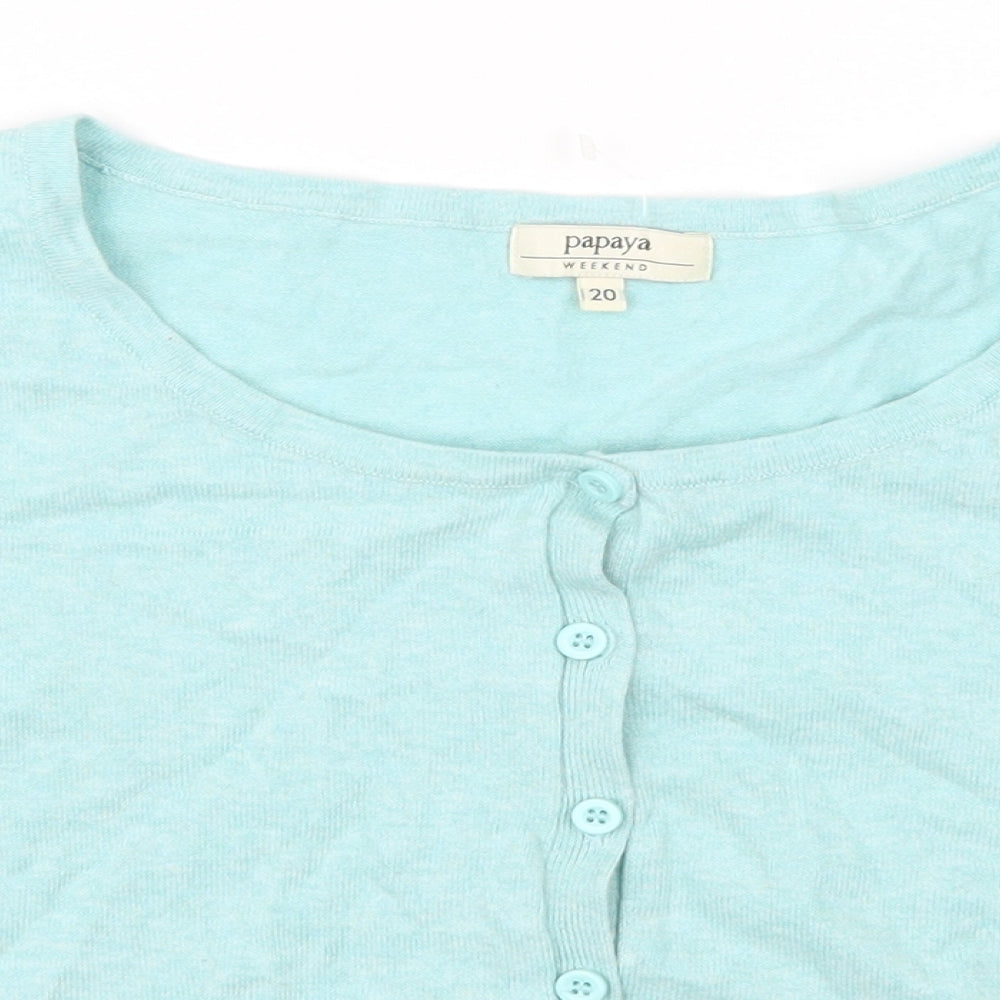 Papaya Womens Blue   Cardigan Jumper Size 20
