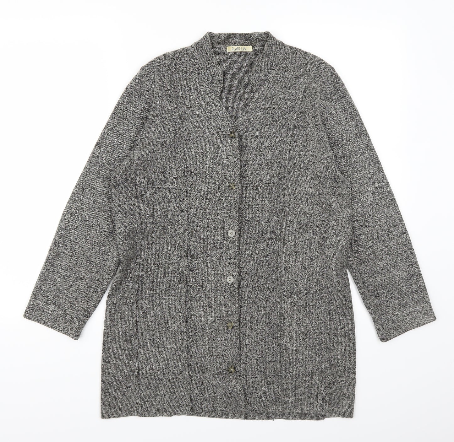 Platinum Womens Grey   Cardigan Jumper Size M