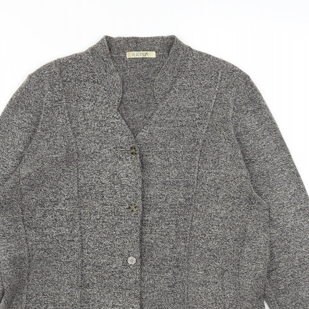 Platinum Womens Grey   Cardigan Jumper Size M