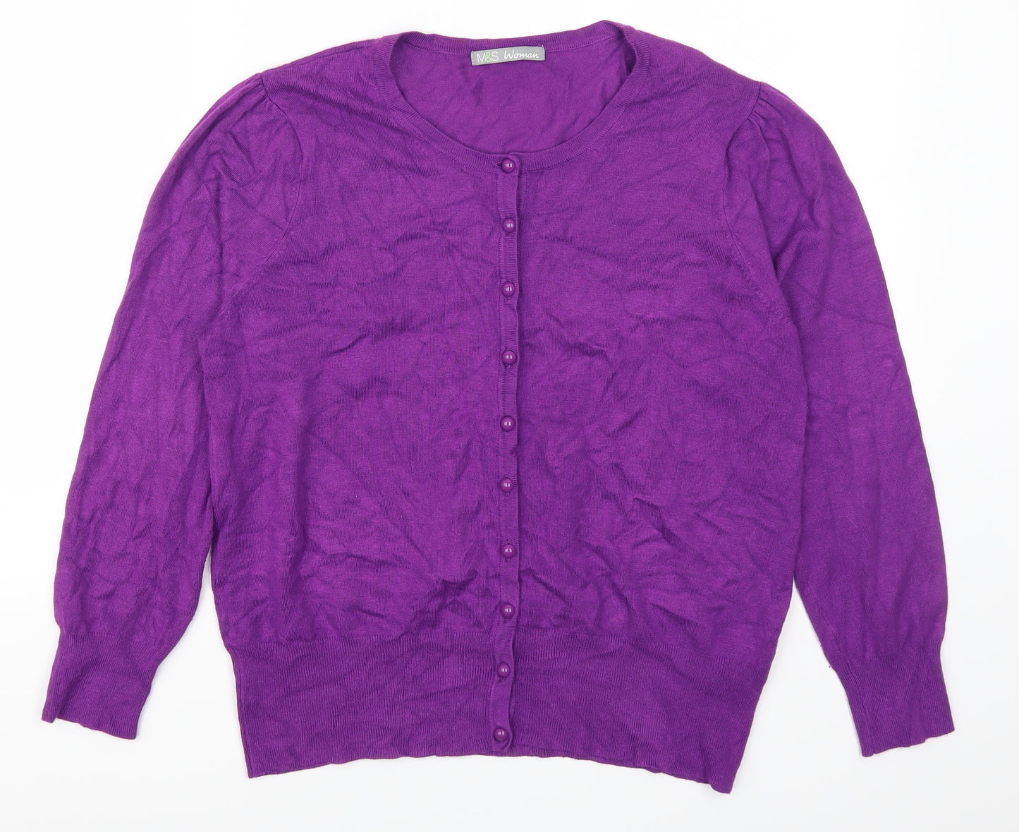 Marks and Spencer Womens Purple   Cardigan Jumper Size 18