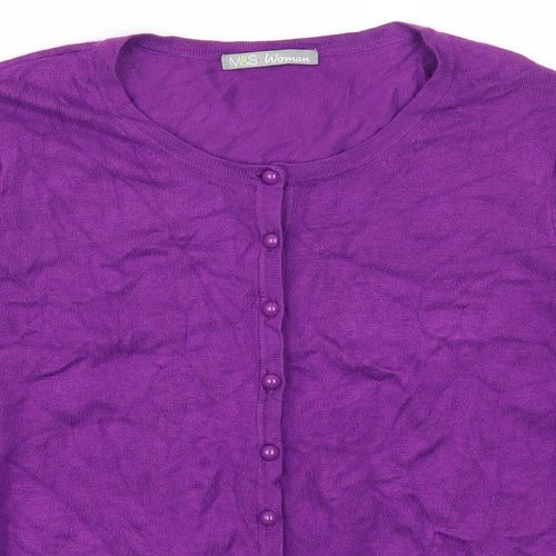 Marks and Spencer Womens Purple   Cardigan Jumper Size 18