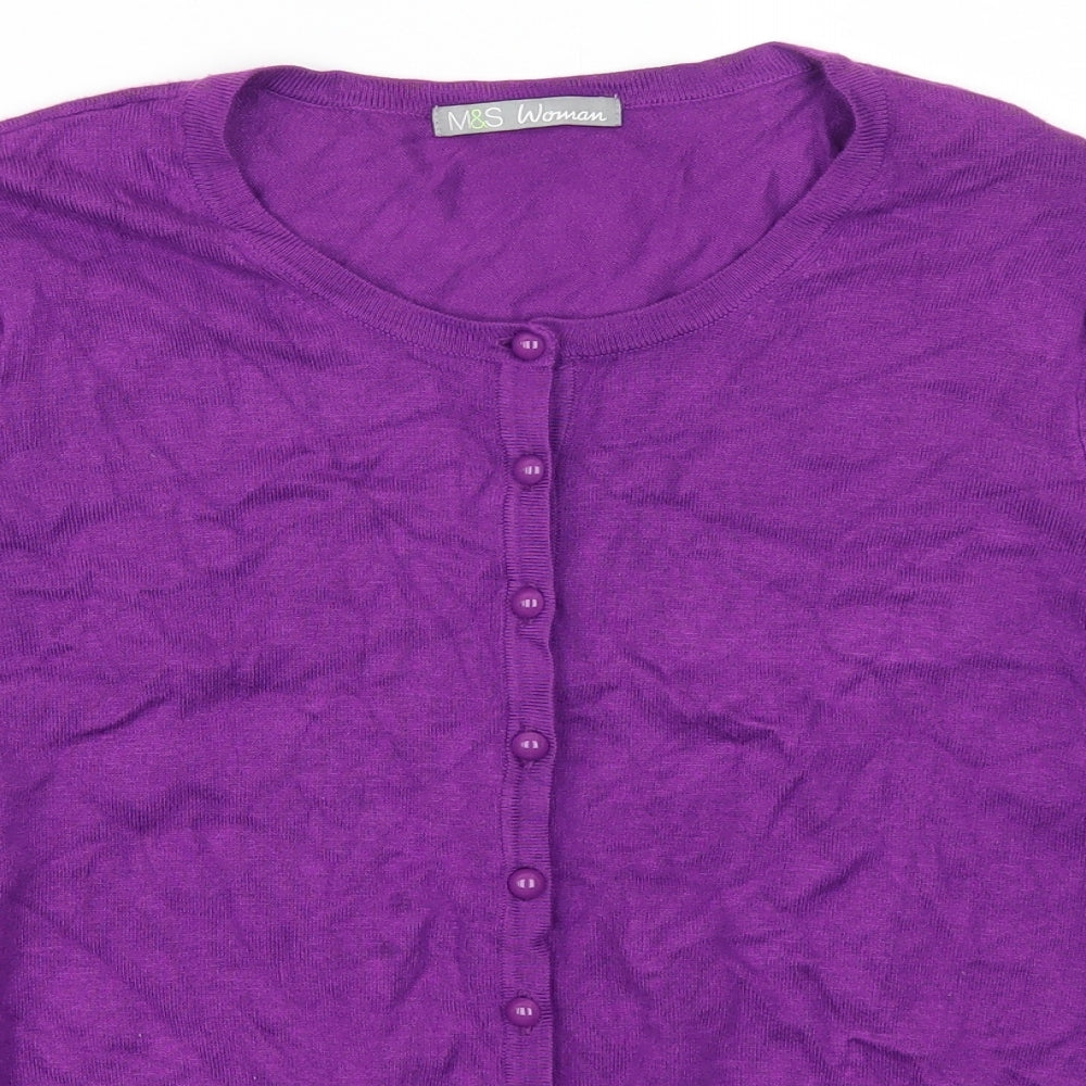 Marks and Spencer Womens Purple   Cardigan Jumper Size 18