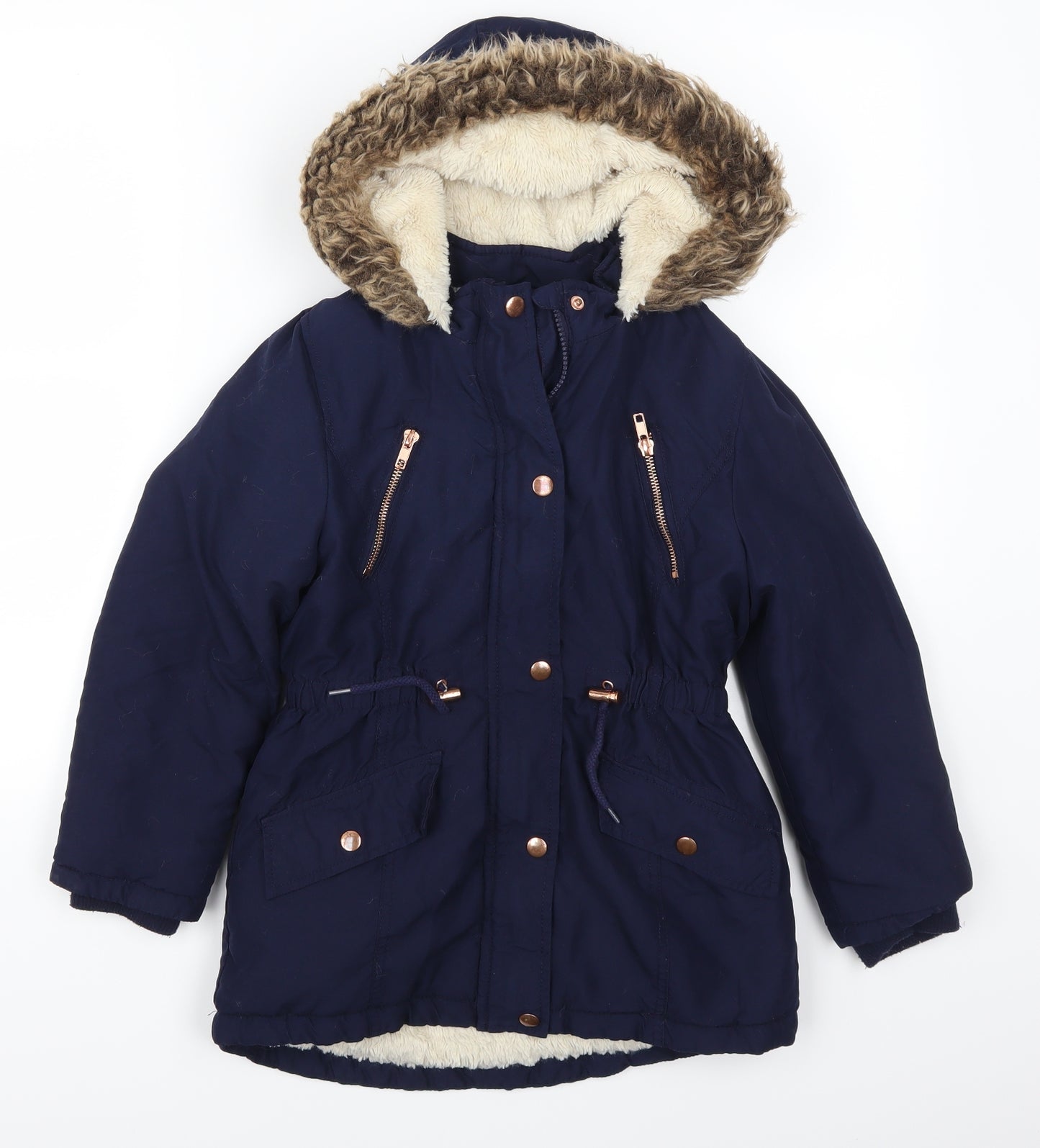George Girls Blue   Parka Coat Size 8-9 Years