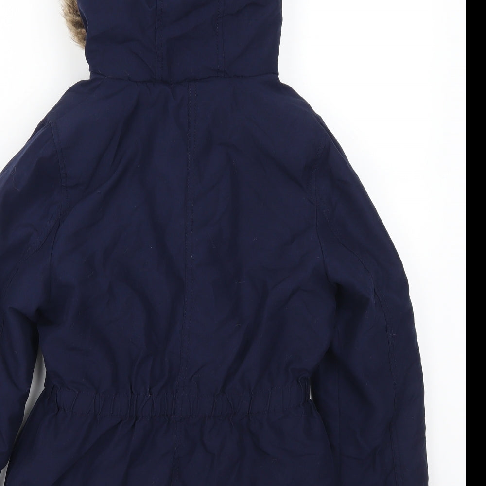 George Girls Blue   Parka Coat Size 8-9 Years