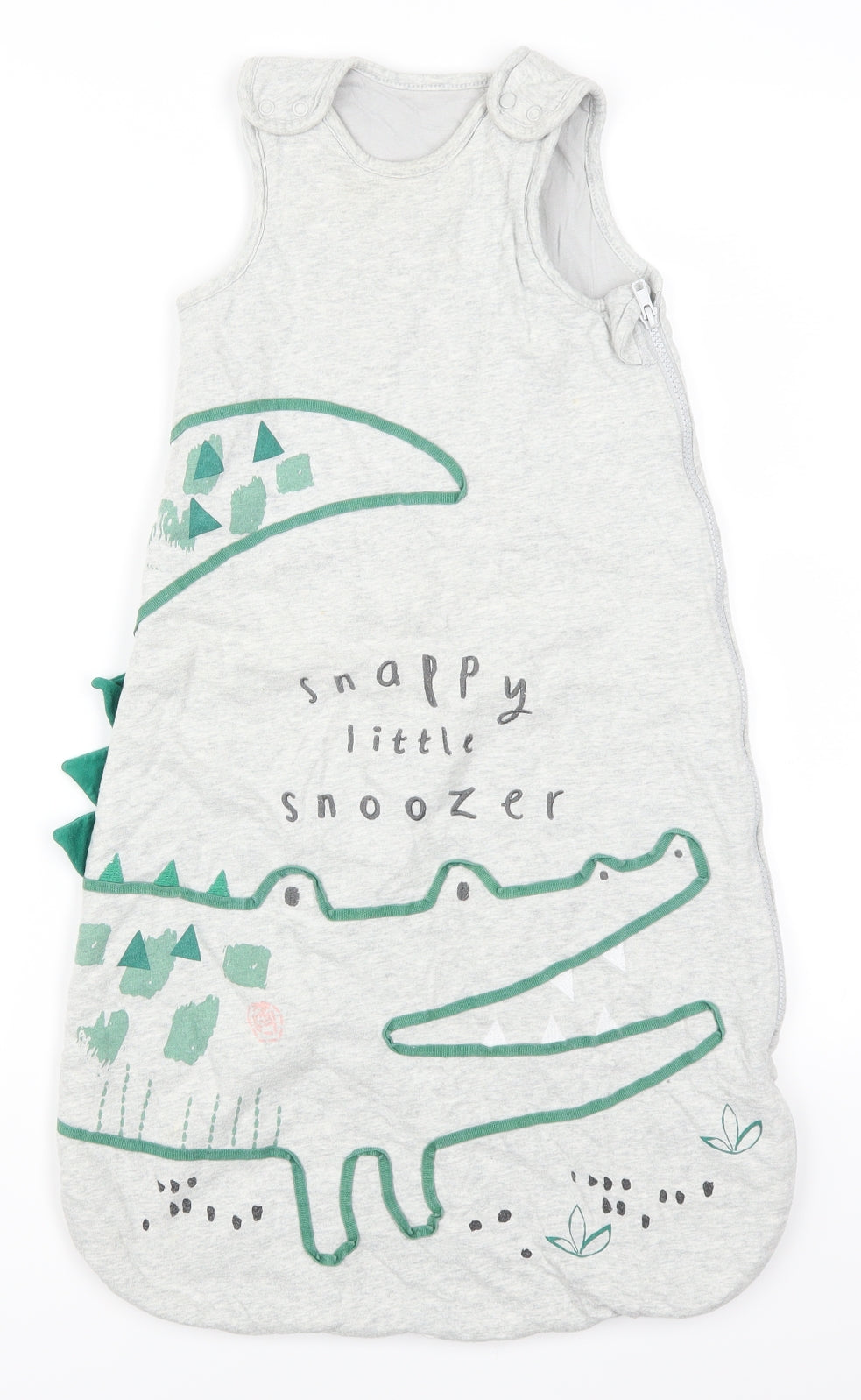 TU Boys Grey Solid  Cami One Piece Size 12-18 Months  - Snappy Little Snoozer Crocodile Sleeping Bag