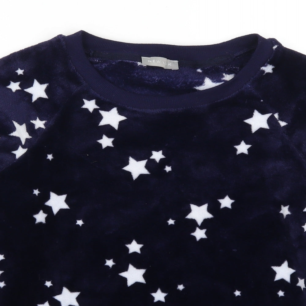 New Look Womens Blue Geometric  Top Pyjama Top Size 8  - Stars