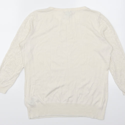 H&M Womens White   Pullover Jumper Size M