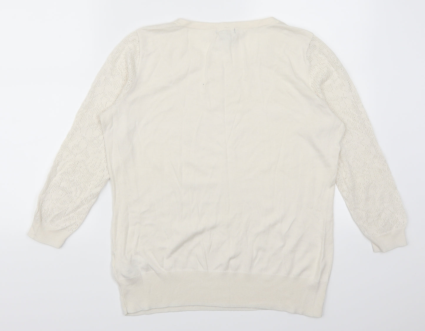 H&M Womens White   Pullover Jumper Size M