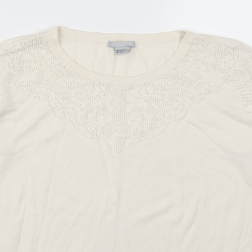 H&M Womens White   Pullover Jumper Size M