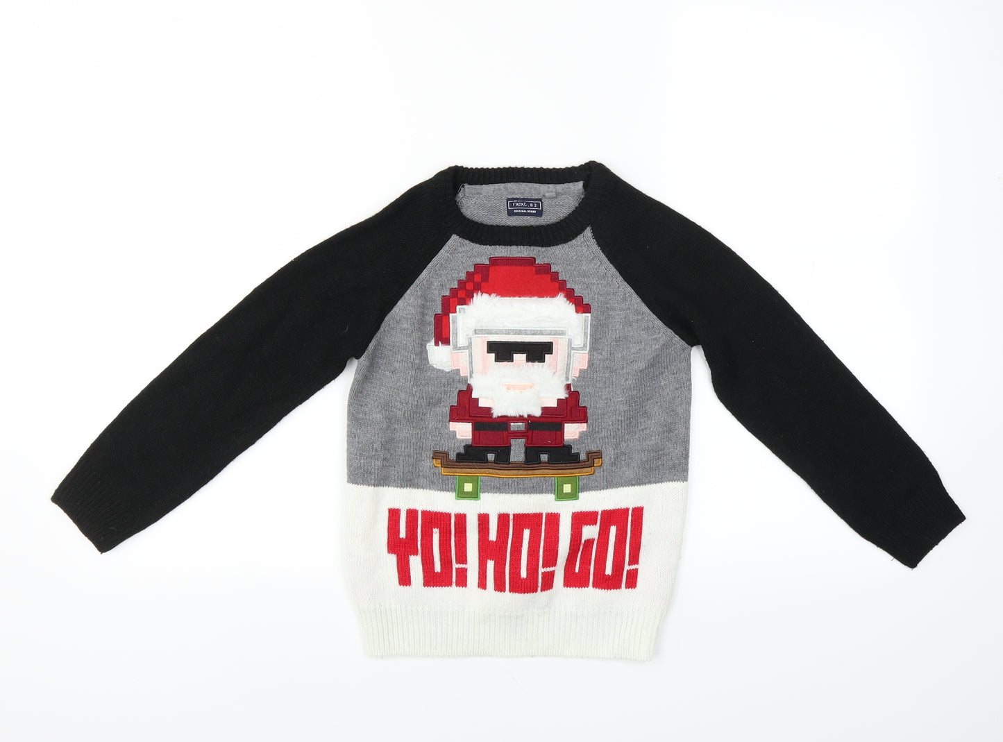 NEXT Boys Black   Pullover Jumper Size 7 Years  - CHRISTMAS