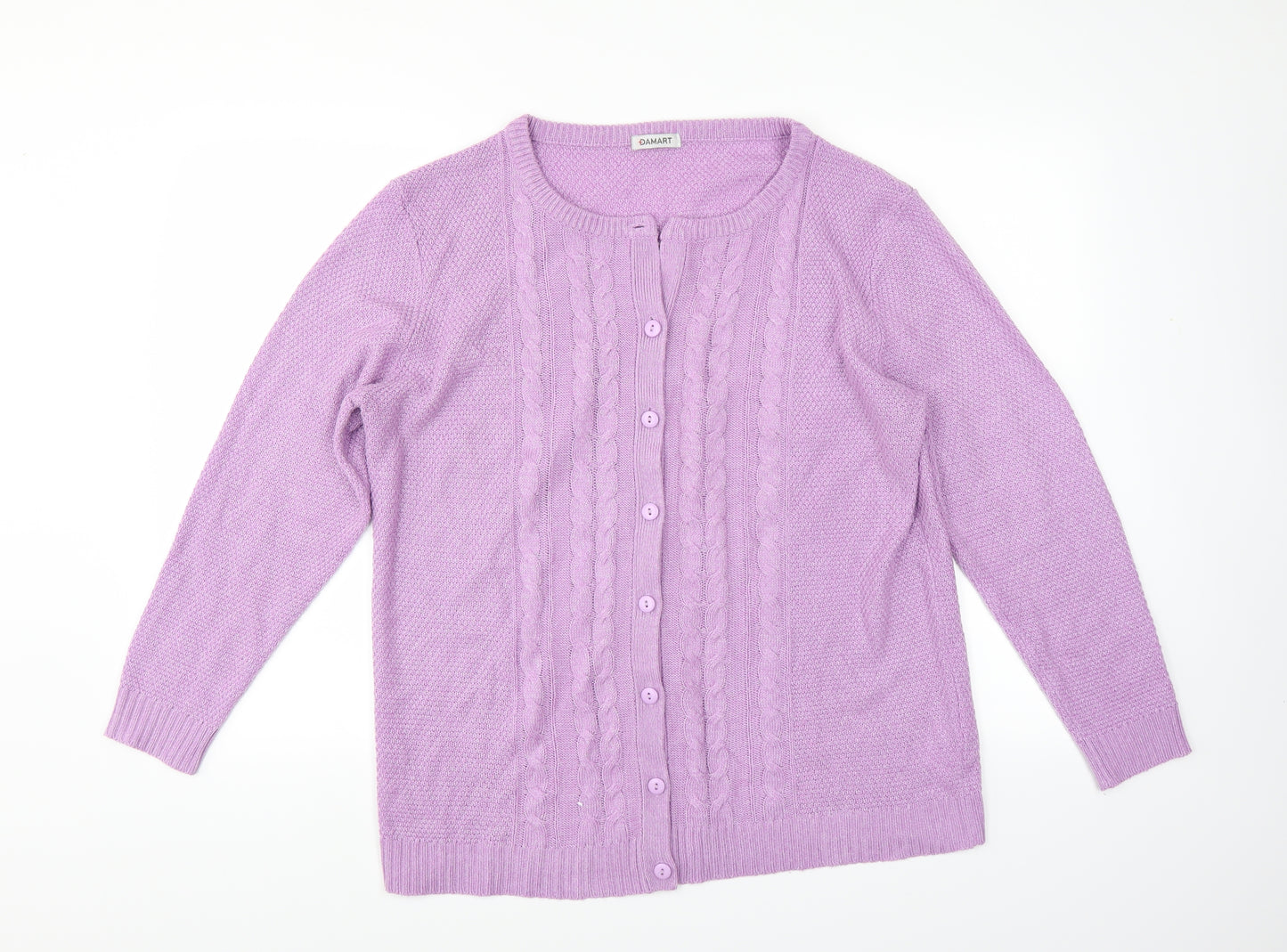 Damart Womens Purple   Cardigan Jumper Size L