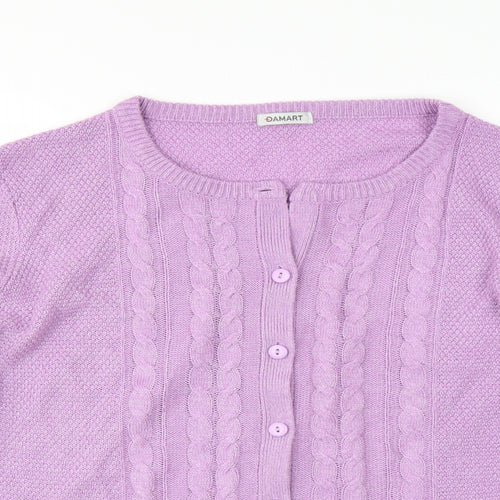 Damart Womens Purple   Cardigan Jumper Size L